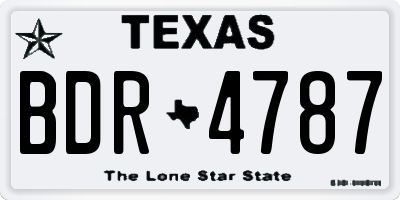 TX license plate BDR4787