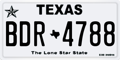 TX license plate BDR4788