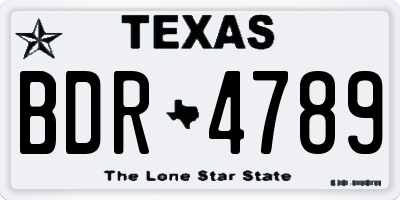 TX license plate BDR4789