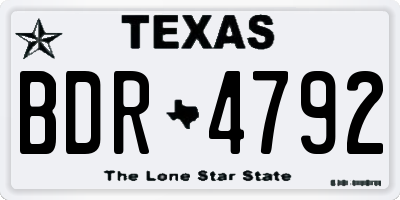 TX license plate BDR4792