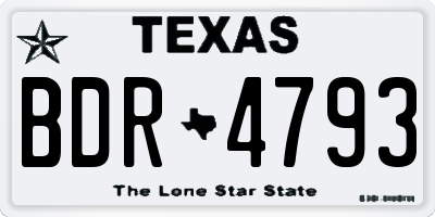 TX license plate BDR4793