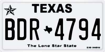 TX license plate BDR4794