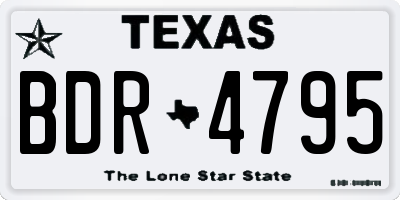 TX license plate BDR4795