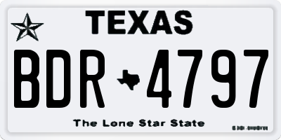 TX license plate BDR4797