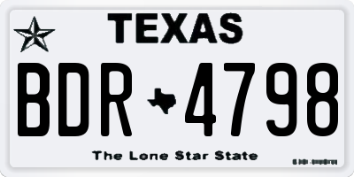 TX license plate BDR4798