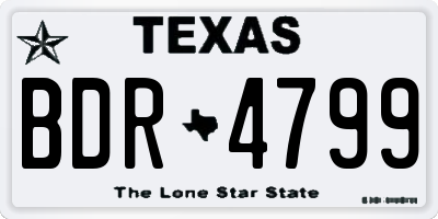 TX license plate BDR4799