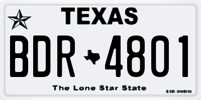 TX license plate BDR4801