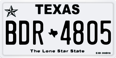 TX license plate BDR4805