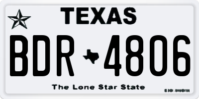 TX license plate BDR4806