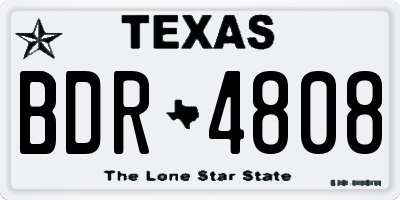 TX license plate BDR4808