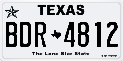 TX license plate BDR4812