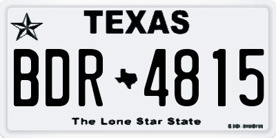 TX license plate BDR4815