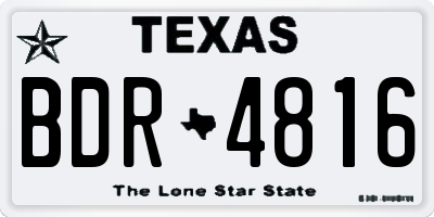 TX license plate BDR4816