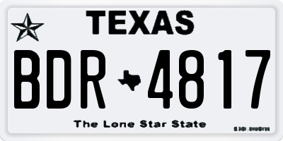 TX license plate BDR4817