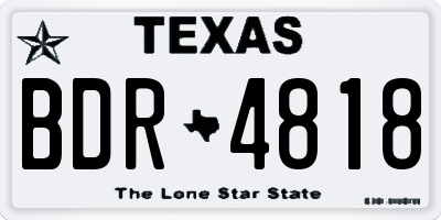 TX license plate BDR4818