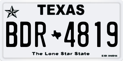 TX license plate BDR4819