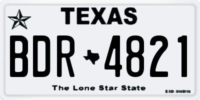 TX license plate BDR4821
