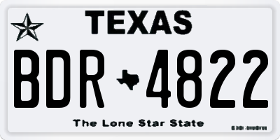 TX license plate BDR4822