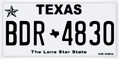 TX license plate BDR4830