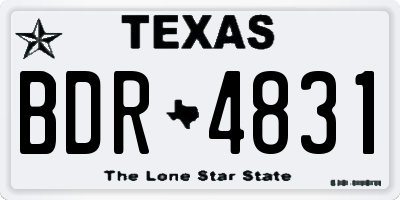 TX license plate BDR4831