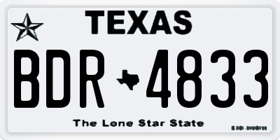 TX license plate BDR4833