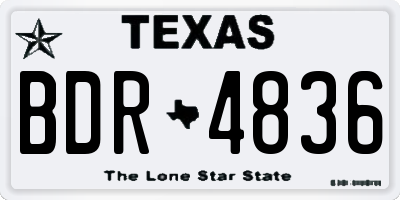 TX license plate BDR4836