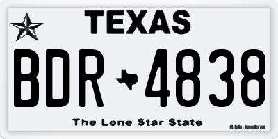 TX license plate BDR4838
