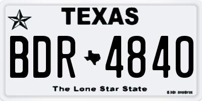 TX license plate BDR4840