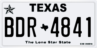 TX license plate BDR4841