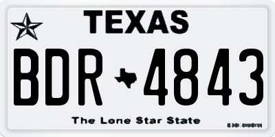 TX license plate BDR4843