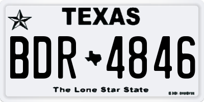 TX license plate BDR4846