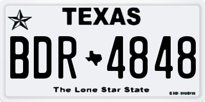 TX license plate BDR4848