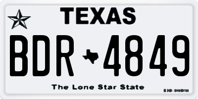 TX license plate BDR4849