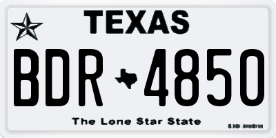 TX license plate BDR4850