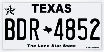 TX license plate BDR4852