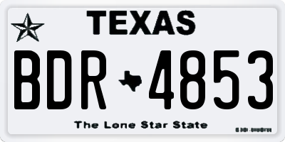TX license plate BDR4853