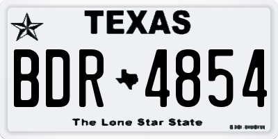 TX license plate BDR4854