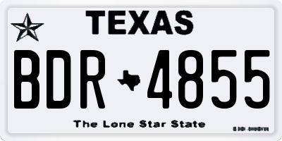 TX license plate BDR4855