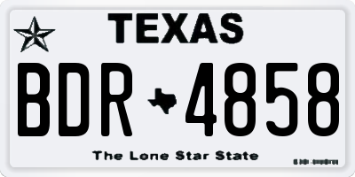 TX license plate BDR4858