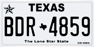 TX license plate BDR4859