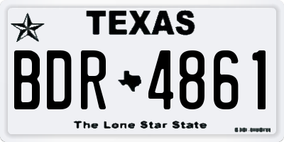TX license plate BDR4861