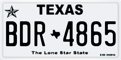 TX license plate BDR4865