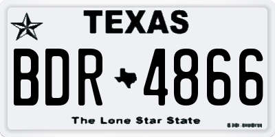 TX license plate BDR4866