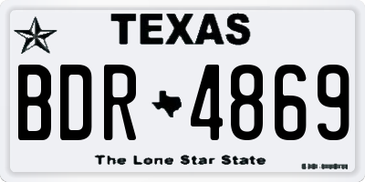 TX license plate BDR4869