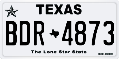 TX license plate BDR4873