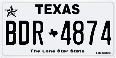 TX license plate BDR4874