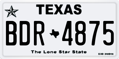 TX license plate BDR4875