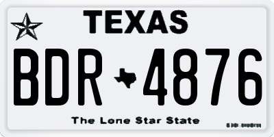 TX license plate BDR4876