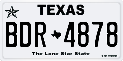 TX license plate BDR4878
