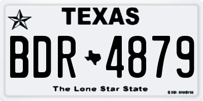 TX license plate BDR4879